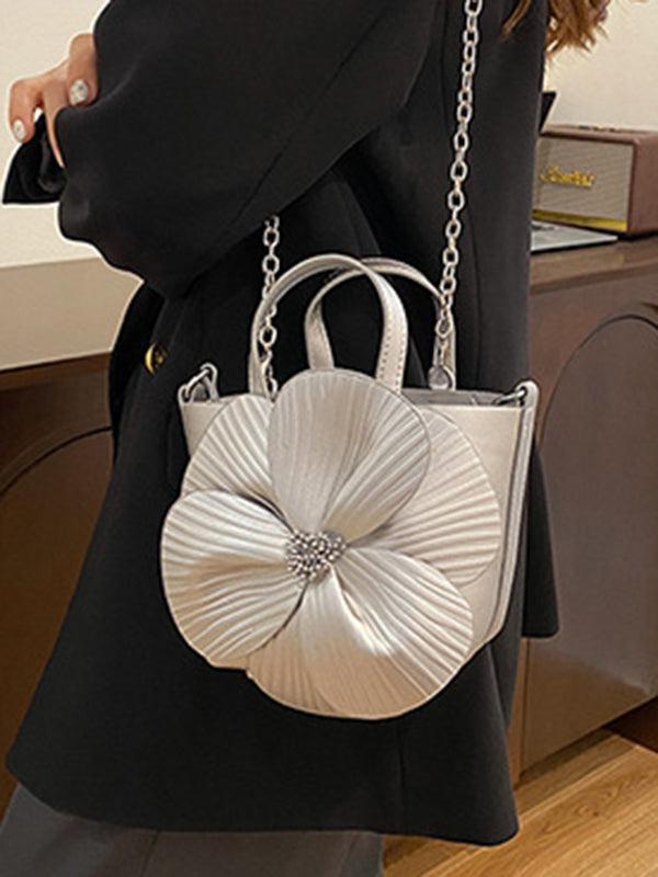 Flower Shape Pleated Split-Joint Bags Crossbody Bags Handbags Tote Bags