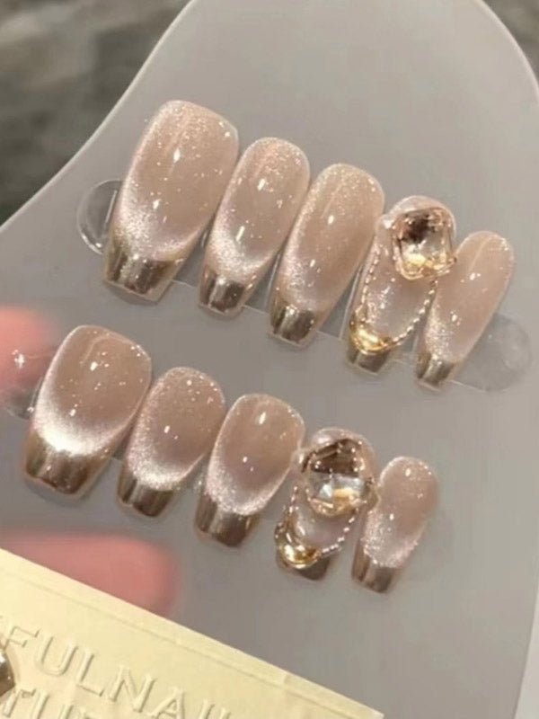 Detachable Rhine Stones Press-On Nails