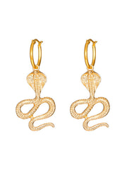 Geometric Snake Shape Solid Color Drop Earrings