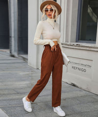 CHILL OUT DAYS POCKETED CORDUROY PANTS - CARAMEL