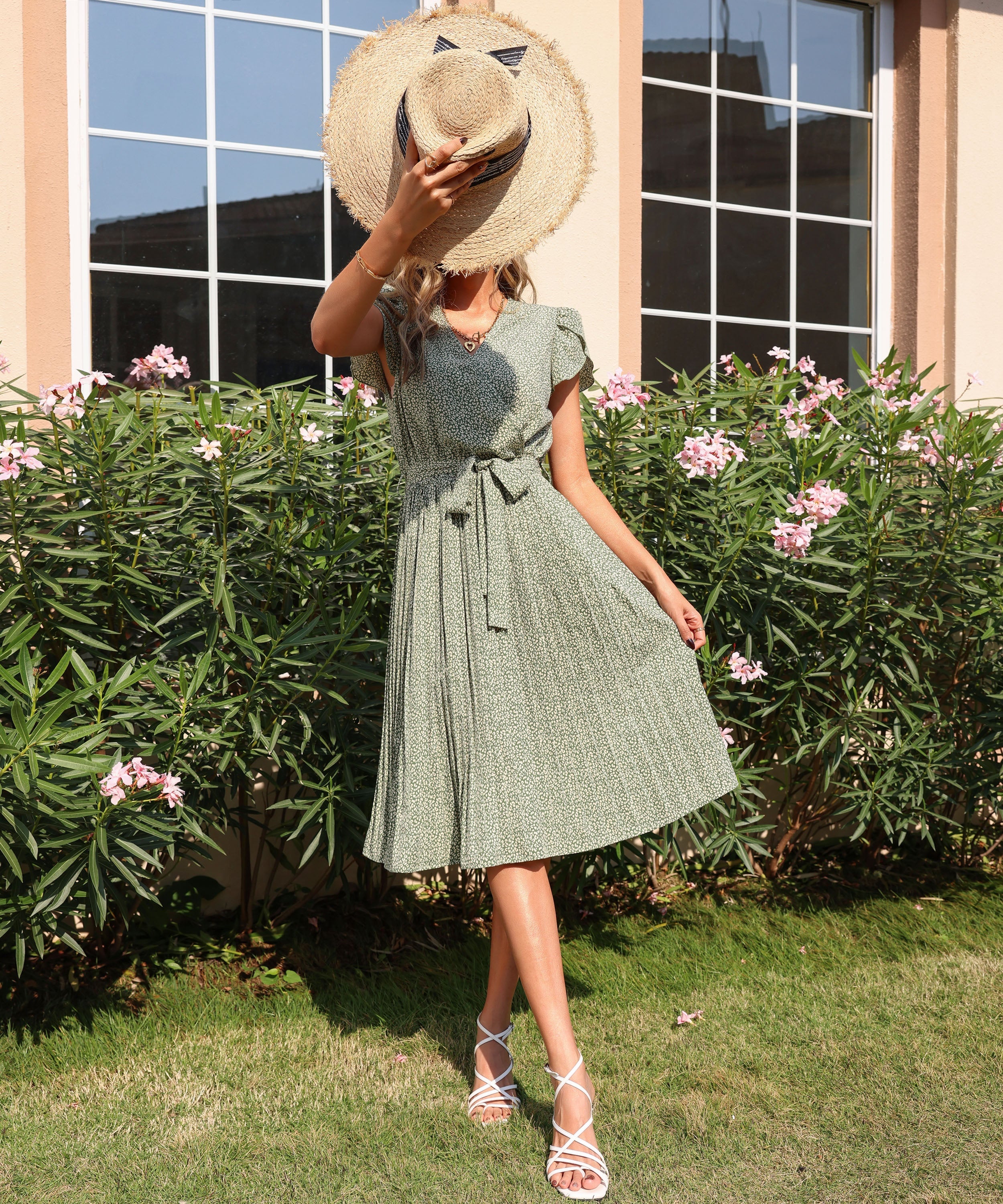 BINA DRESS - TEA GREEN