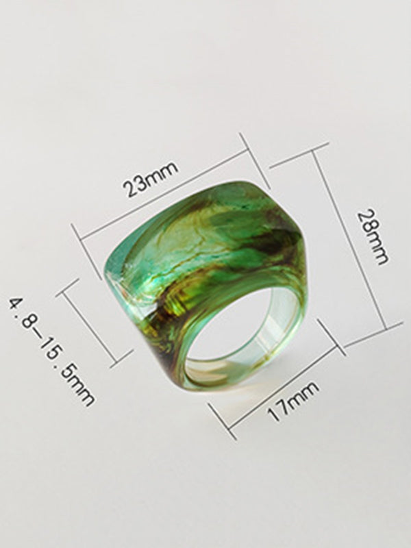 Original Acrylic 11 Colors Geometric Ring