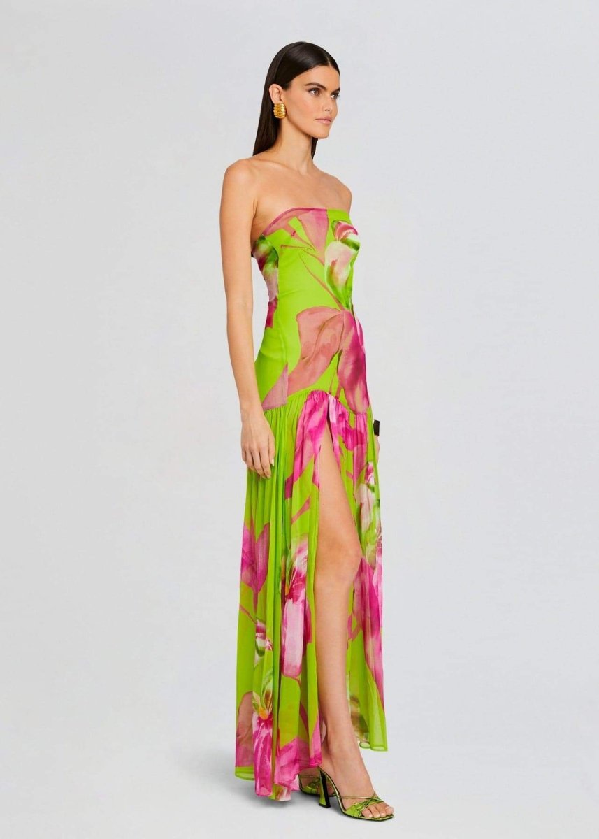 Nydia Floral Printed Strapless Maxi Dress