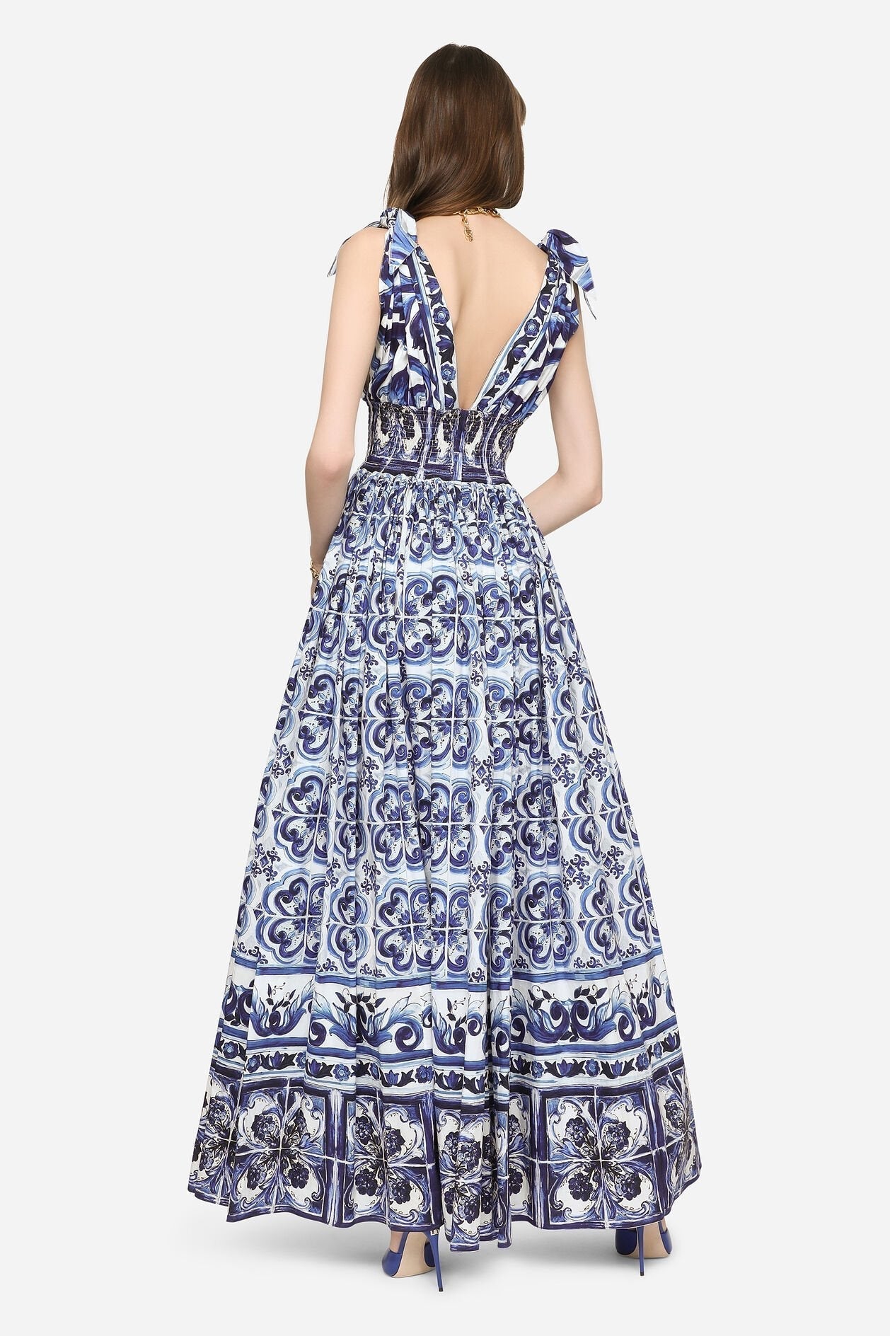 Sibyl Printed Knotted Strap Maxi Dress