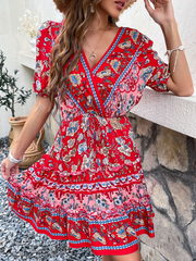 RICARDA DRESS - RED PRINT