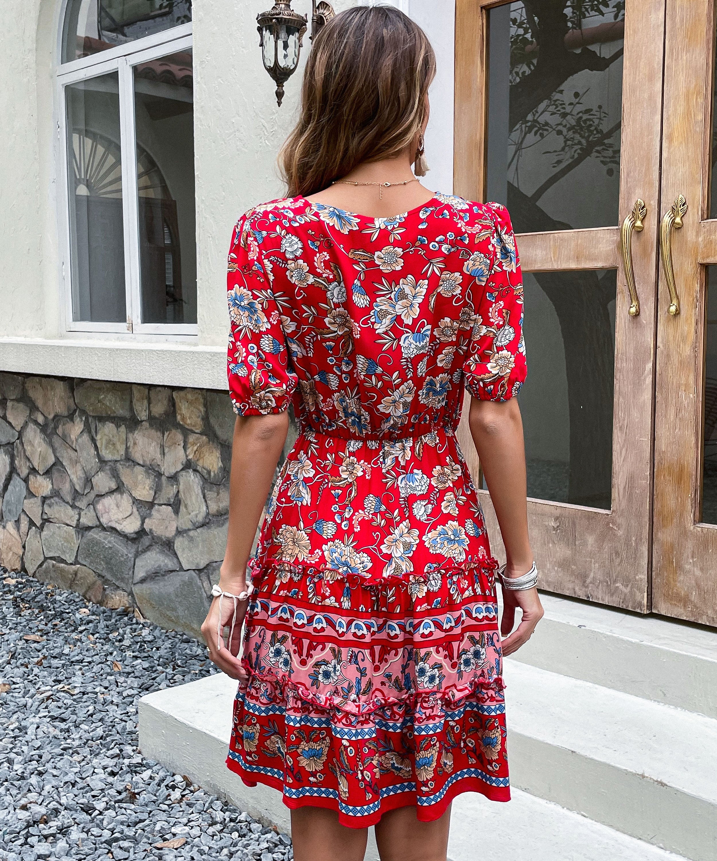 RICARDA DRESS - RED PRINT