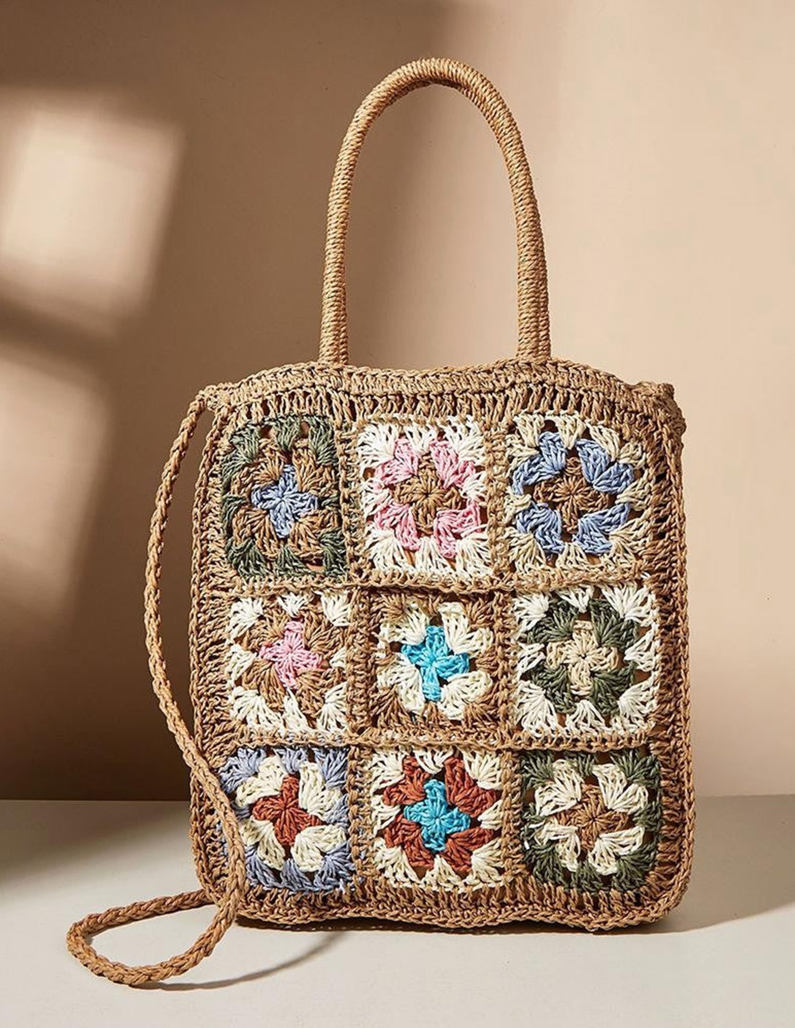 Boho-Quilt Woven Tote