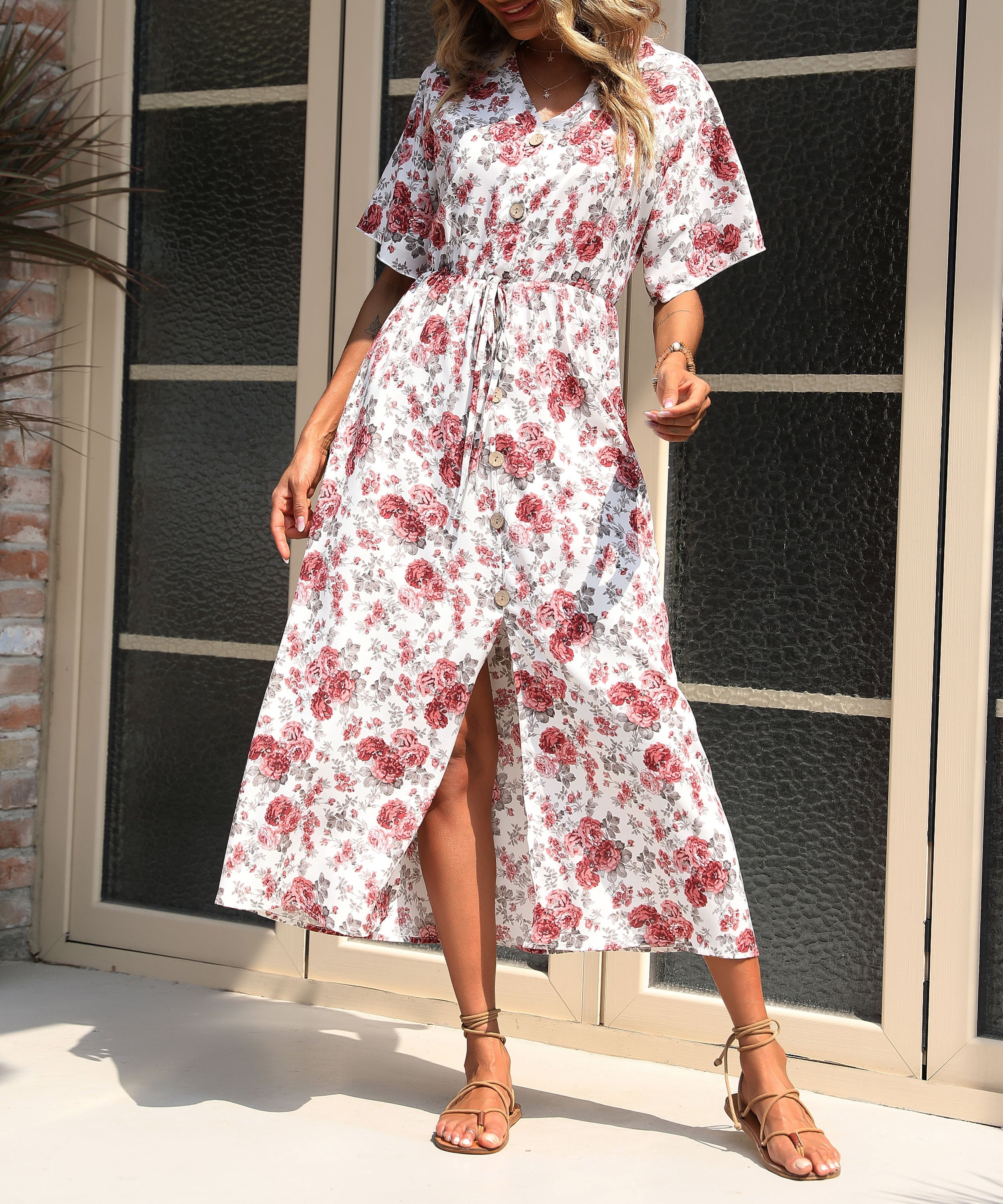 FENDEXE MAXI DRESS - BLUSH FLORAL