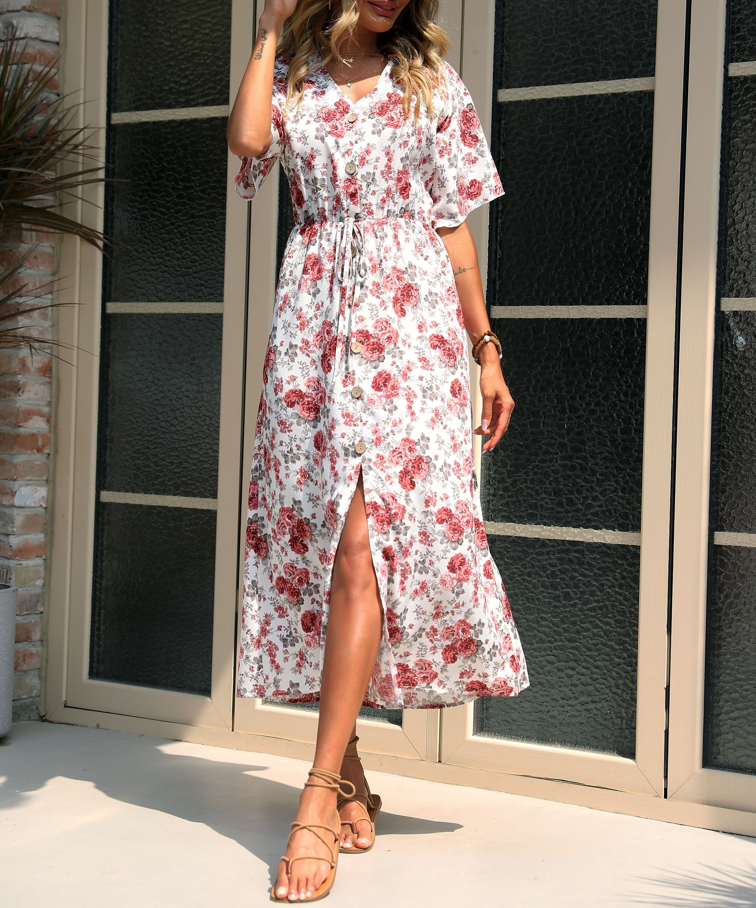 FENDEXE MAXI DRESS - BLUSH FLORAL