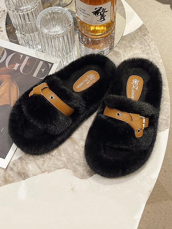 Open Toe Split-Joint Platform Shoes Slippers