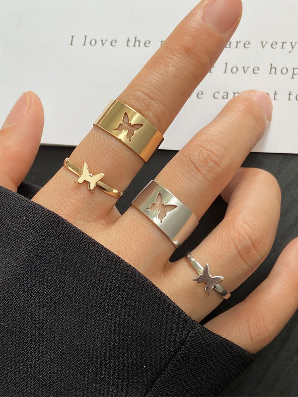 Punk Butterfly Shape Rings Accessories