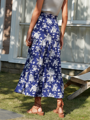 BLUEY MAXI SKIRT - BLUE PRINT