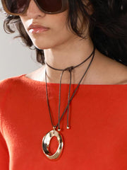 Adjustable Geometric Hollow Solid Color Necklaces Accessories