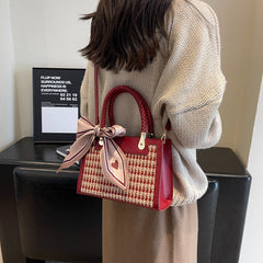 Vintage-Tweed Bow Handbag