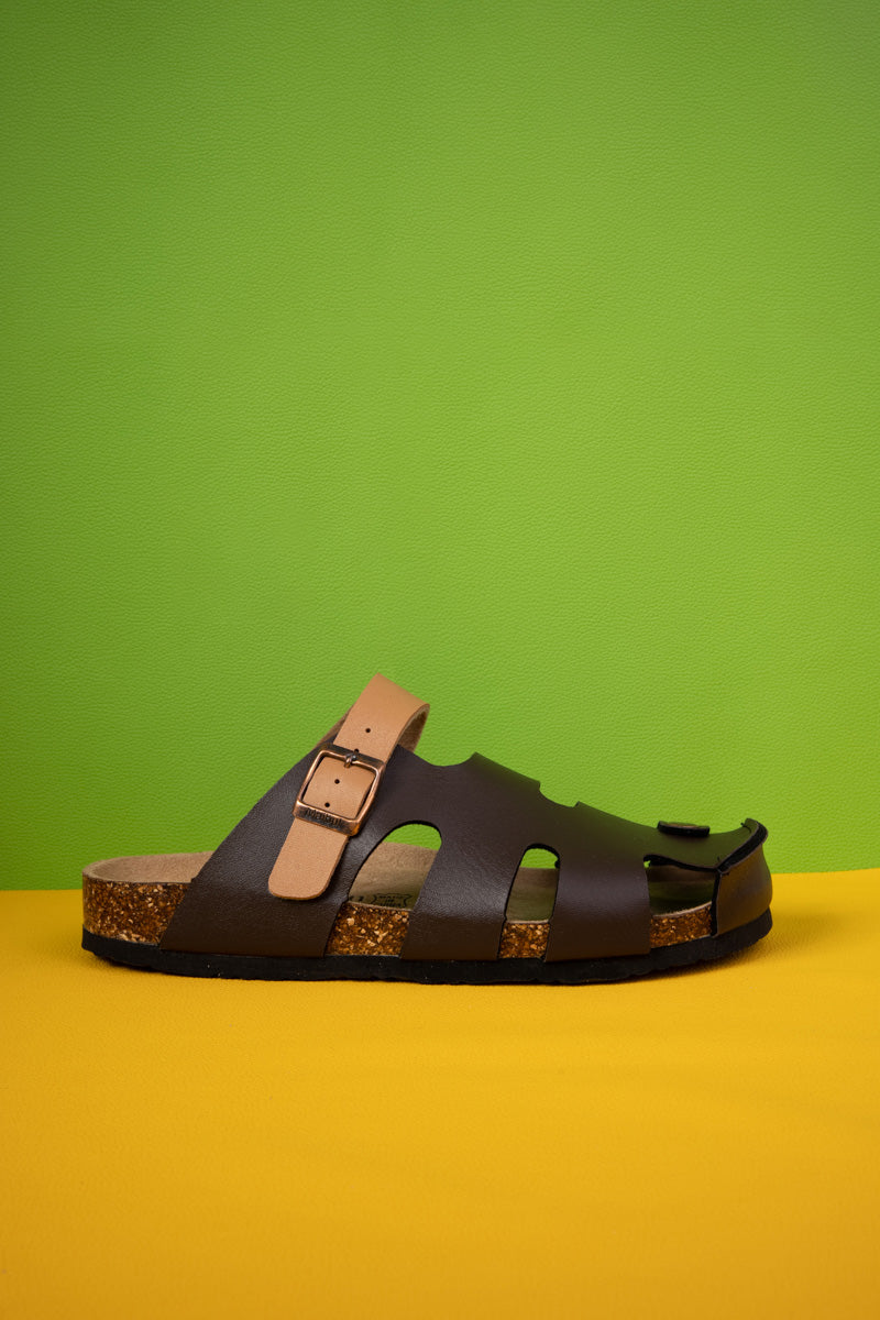 MAIBULUN | Summer Picnic Cut-Out Clog - Brown