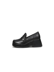 JADYROSE | BLACK MATTE LEATHER PLATFORM LOAFER