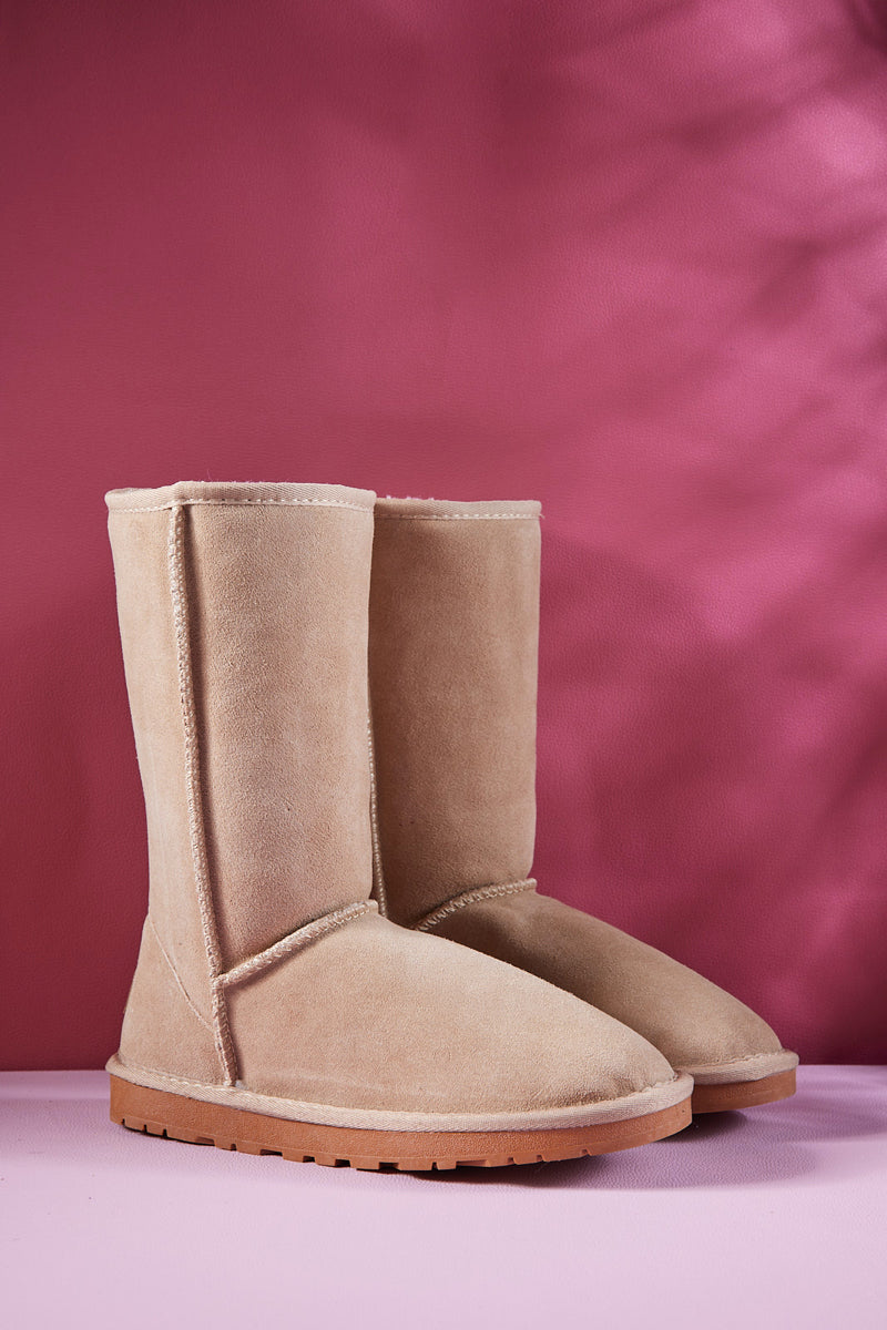 SMAIBULUN Ugg | At Your Leisure Suede Mid Calf Boots - Sand