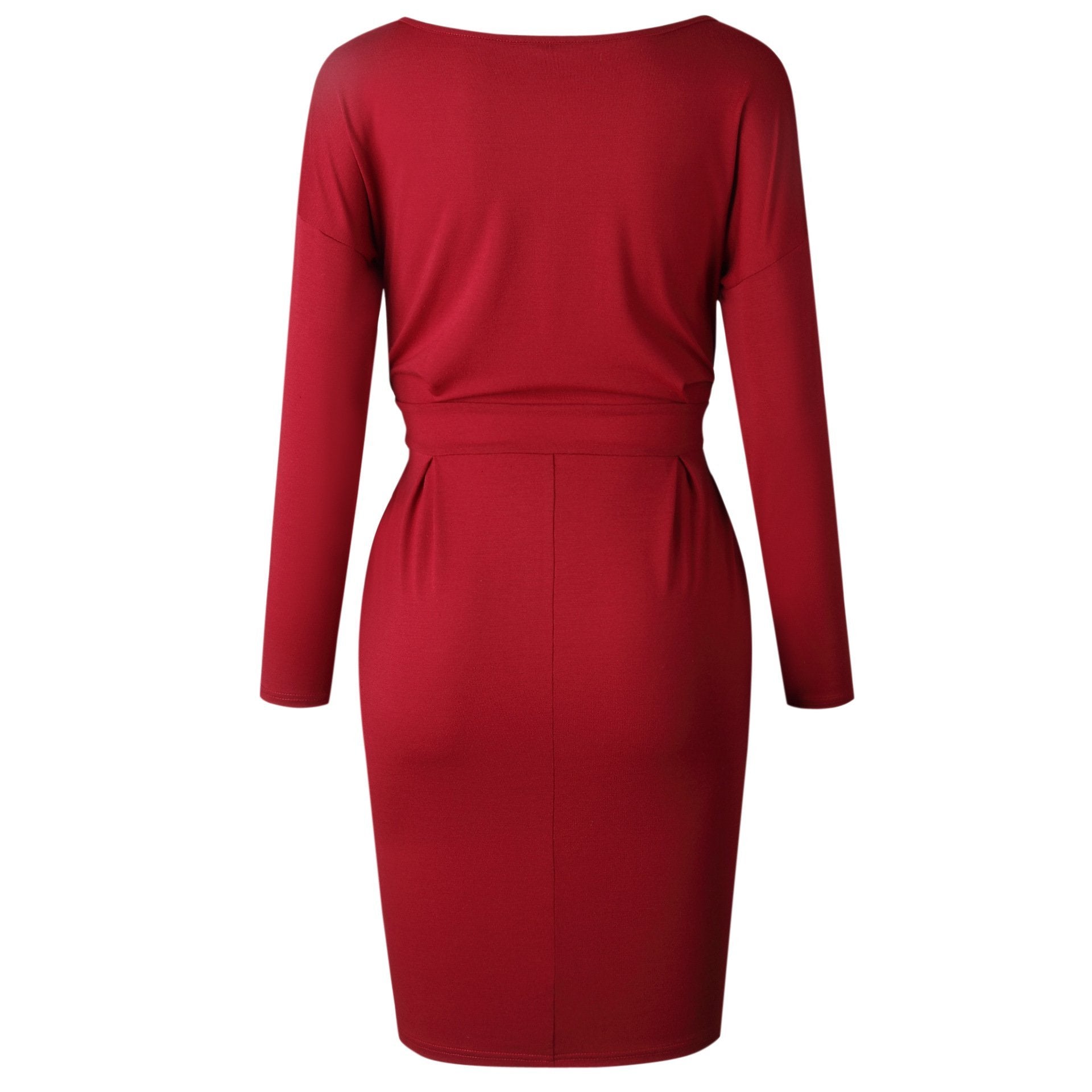 Chicindress O Neck Midi Dress With Belt (Long Sleeve)