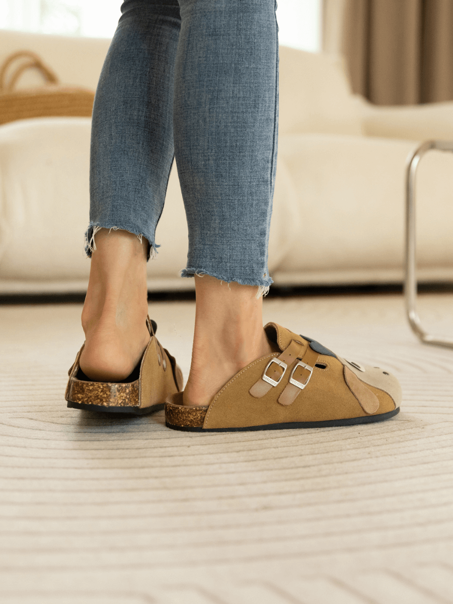 Maibulun | Moo Moo Baa Baa Double Strap Suede Clog - Khaki