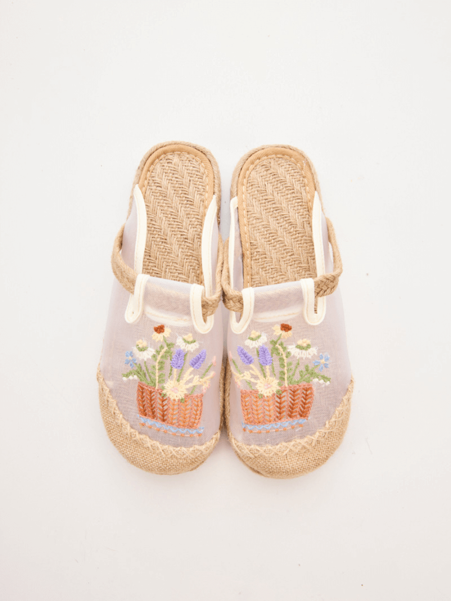 Cactus Rose | Garden Gala Embroidered Mesh Mules