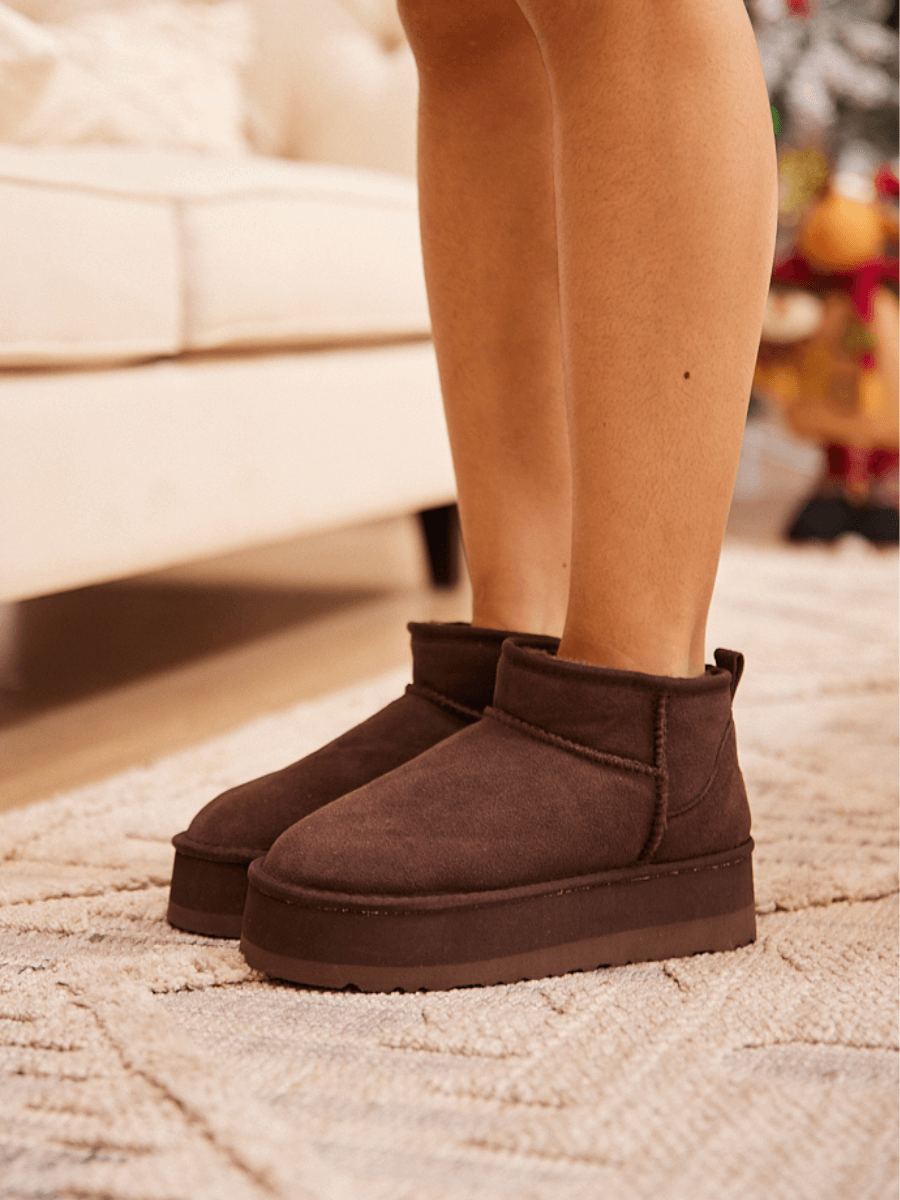 Smaibulun Ugg | Ultra Mini Platform Low Ankle Boot - Chocolate