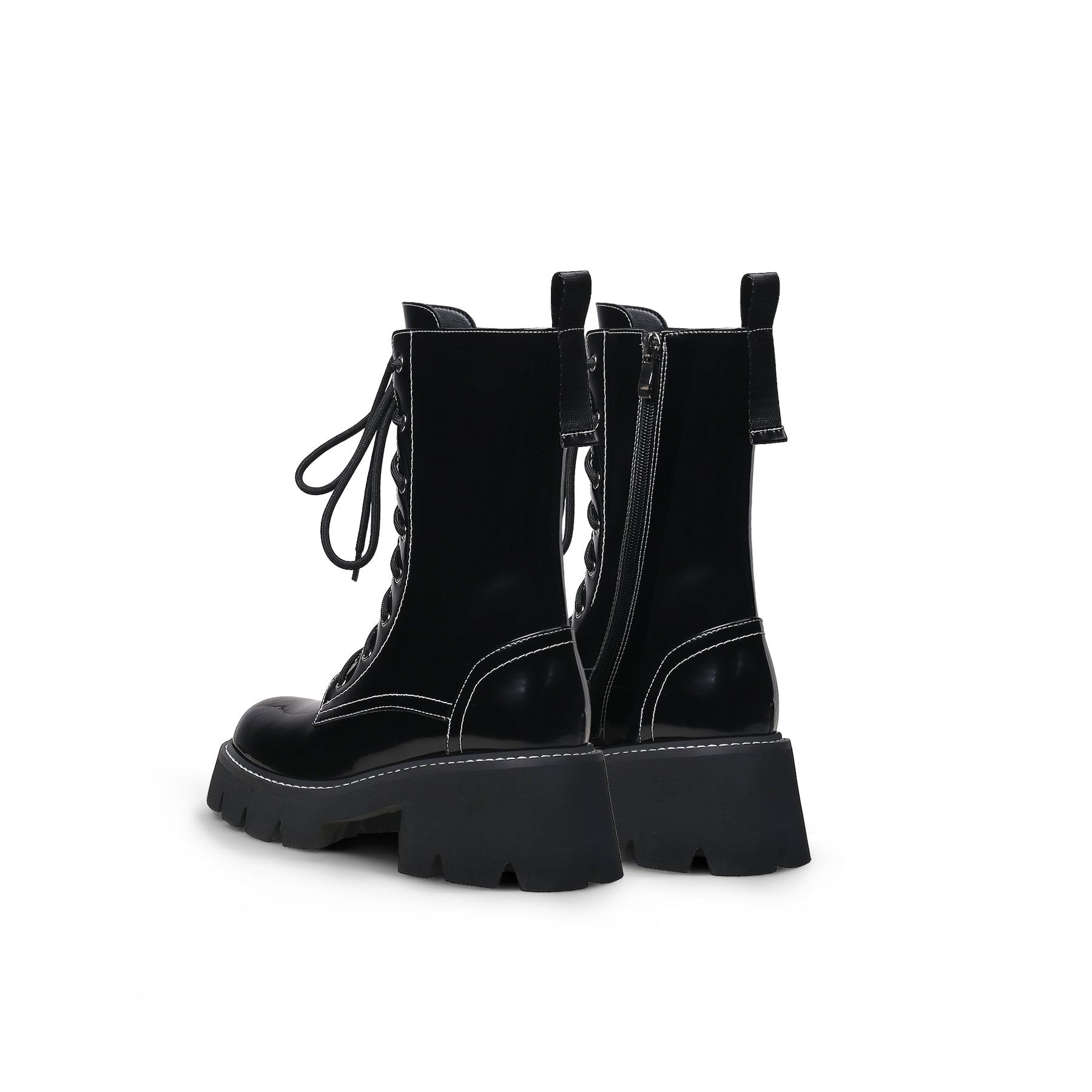 JADYROSE | DANNY LACE UP BLACK LEATHER BOOT