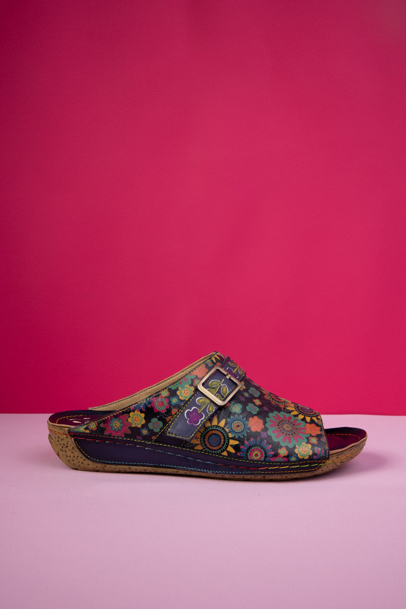 Soffia | Elsinore Boho Floral Printed Leather Sandal