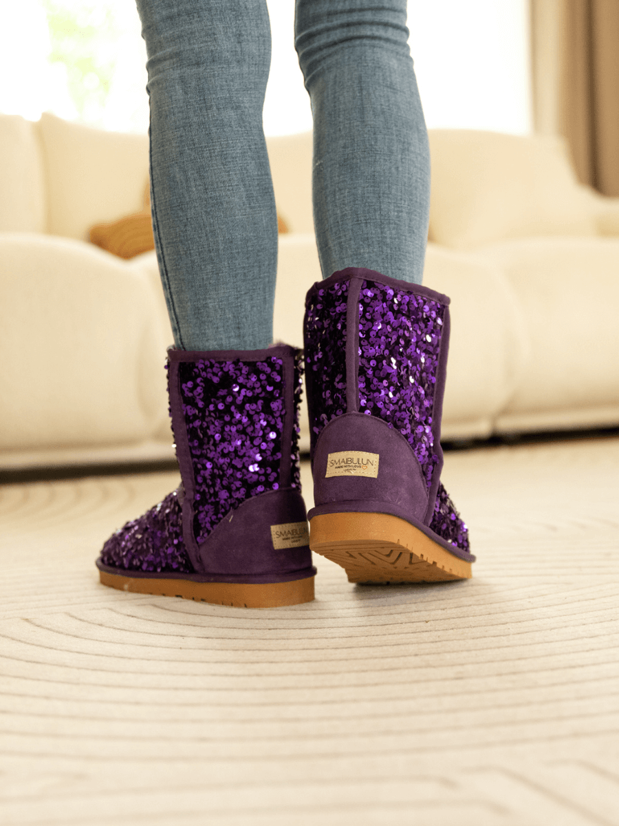 Smaibulun Ugg | Dallas Glam Sequin Shearling Boots - Purple