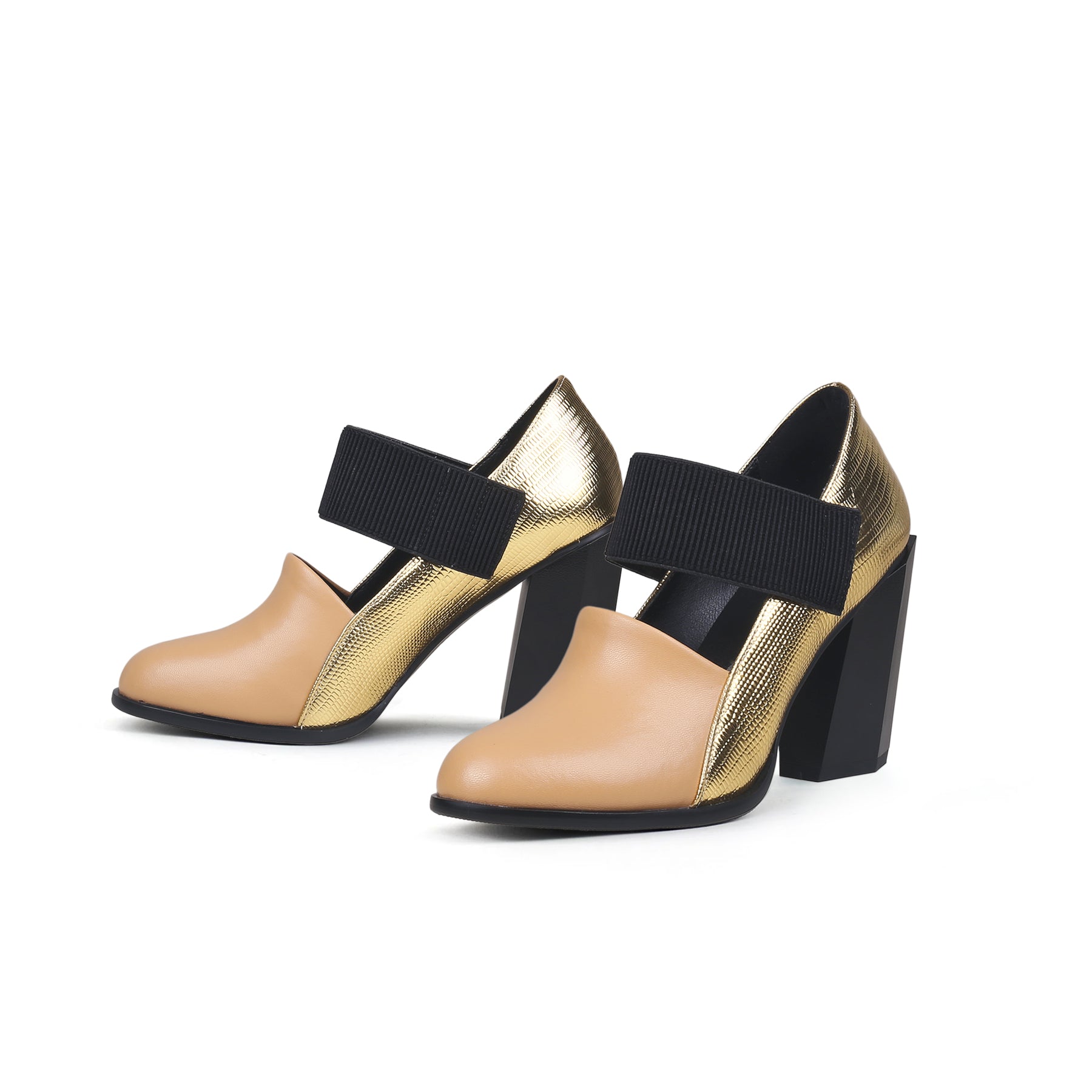 JADY ROSE | Clarke Cross Strap Leather Mary Jane - Neutral