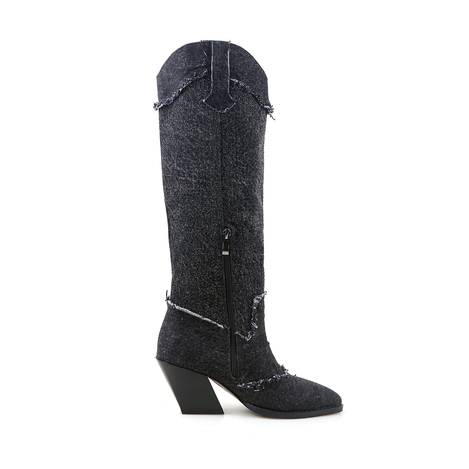 Jady Rose | Beverly Distressed Denim Cowboy Boots