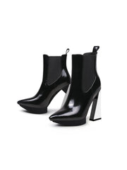 JadyRose | Mirror Triangle Heel Genuine Leather Chelsea Boot