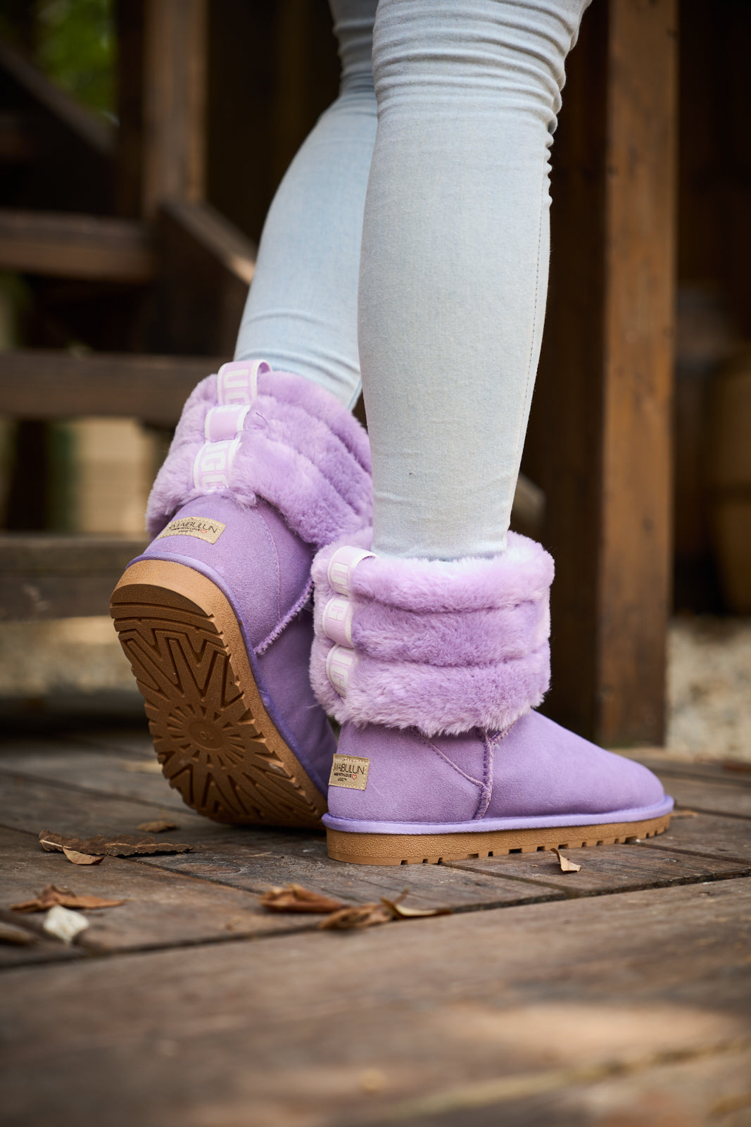 SMAIBULUN Ugg | Adelene Sherpa Woolen Boots - Lavender