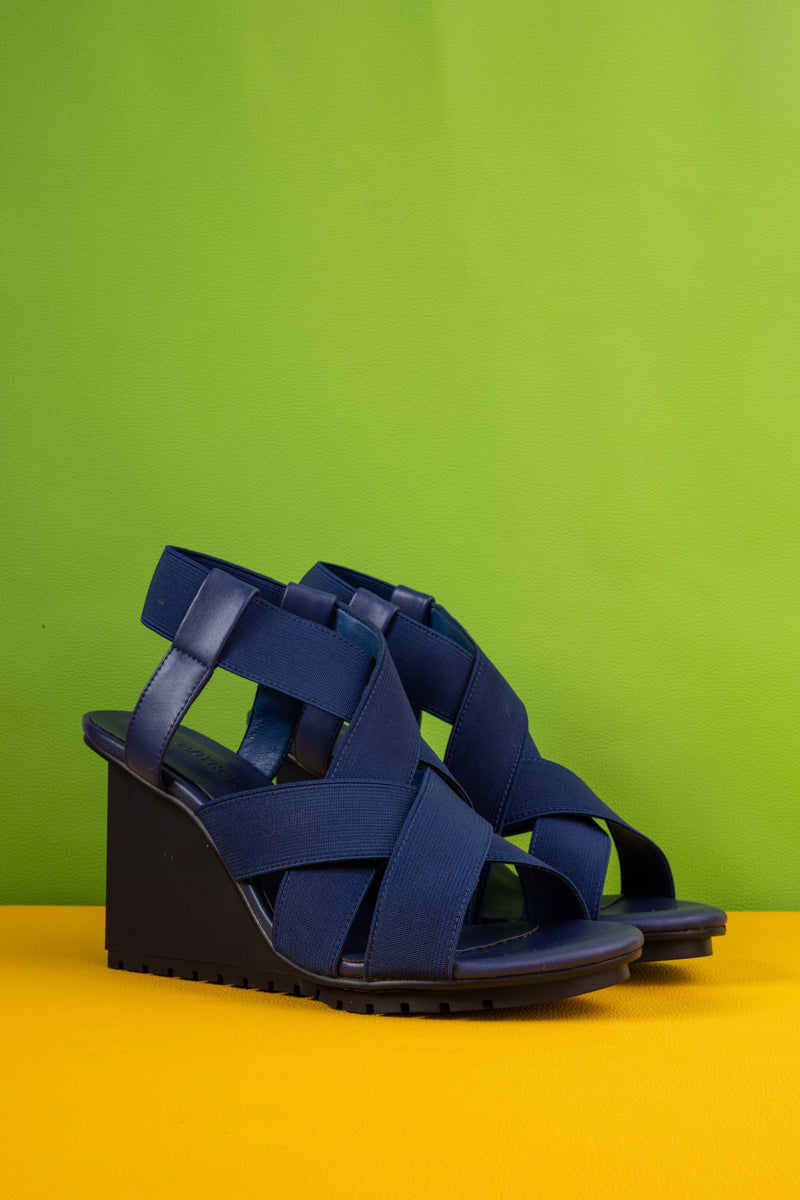 Jady Rose | Brandie Wedge Sandal - Navy