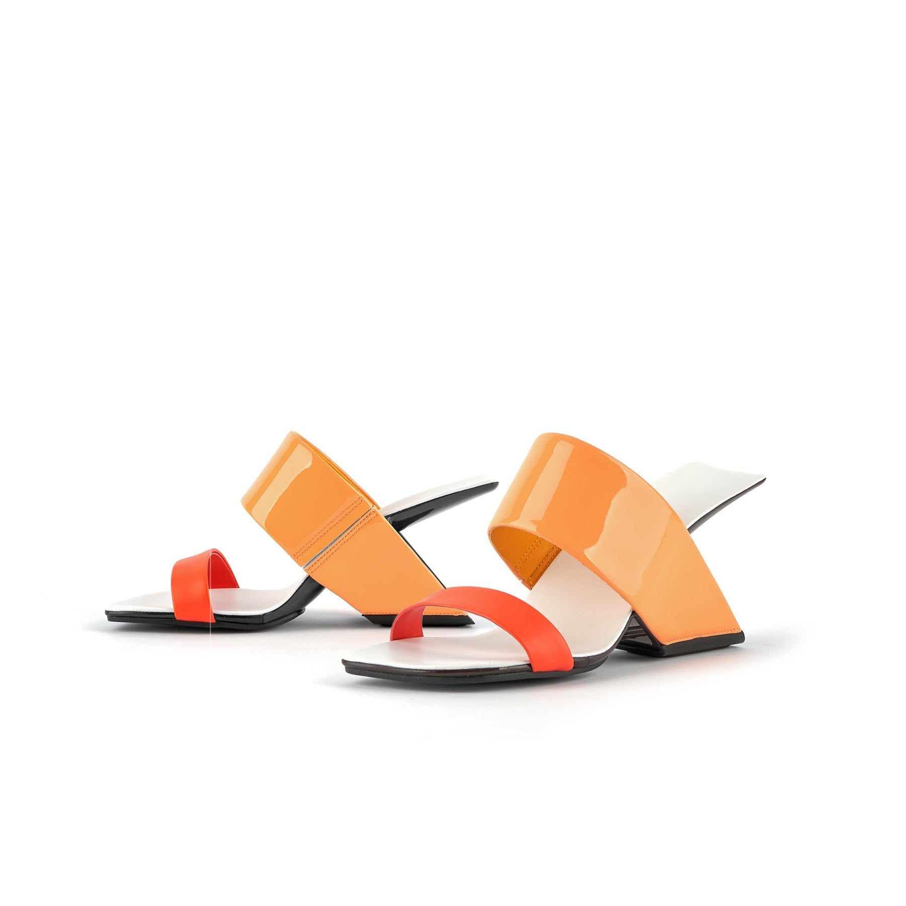 JADY ROSE | THE JUICY TOPIC LEATHER HEEL SANDAL - ORANGE