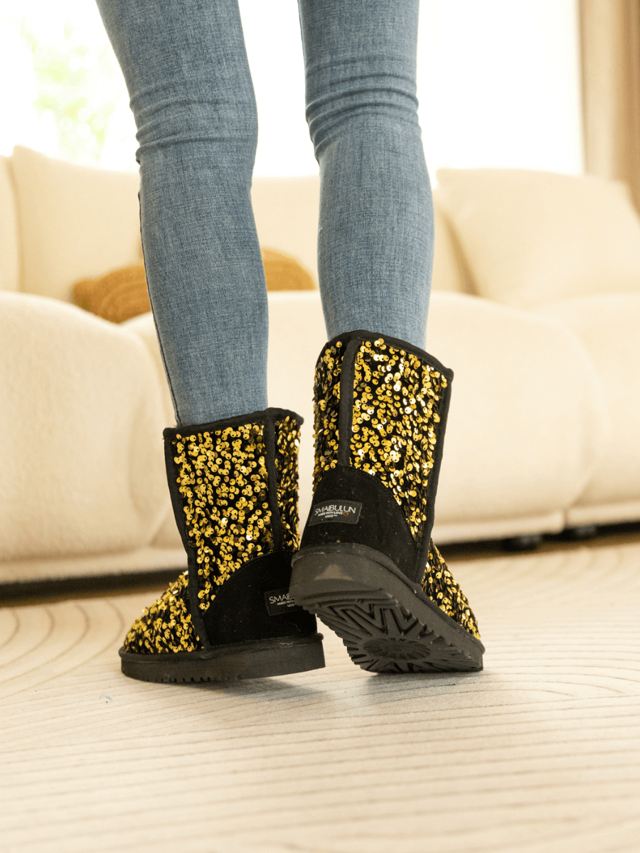 Smaibulun Ugg | Dallas Glam Sequin Shearling Boots - Gold