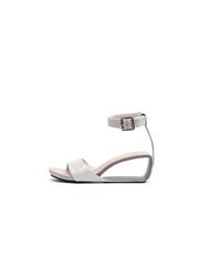 JadyRose | Elevator Heel Genuine Leather Ivory Ankle Strap