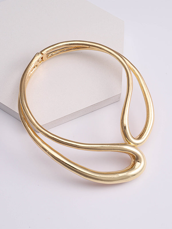 Geometric Hollow Solid Color Necklaces Accessories