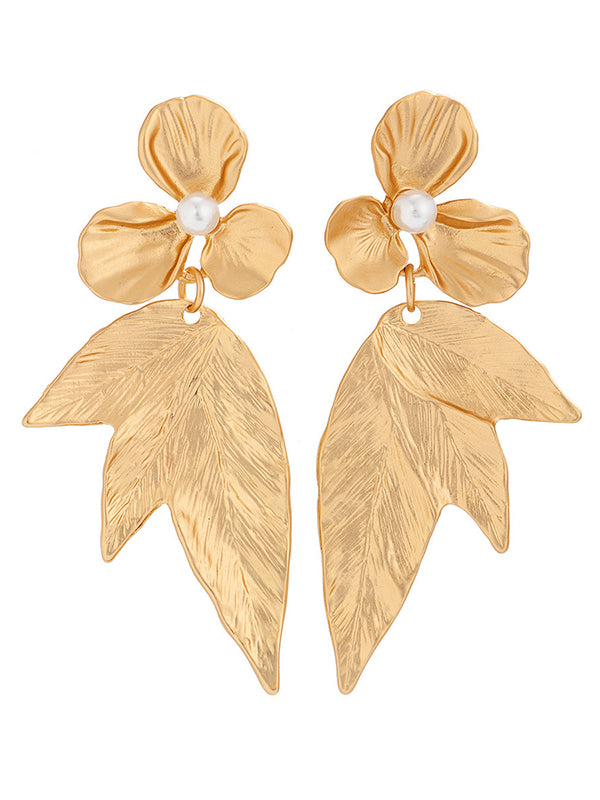 Flower Shape Geometric Drop Earrings