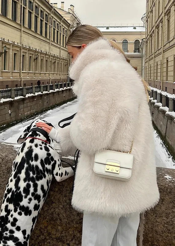 Luxe White Faux Fur Short Coat