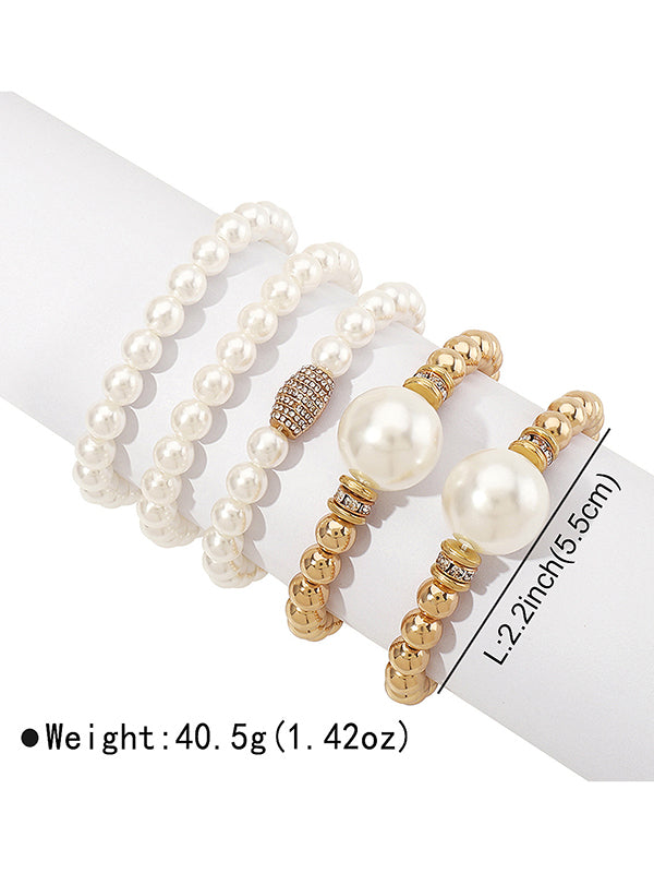 5 Pcs Normcore Geometric Layered Bracelet Accessories