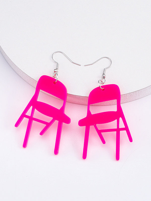 Geometric Solid Color Drop Earrings