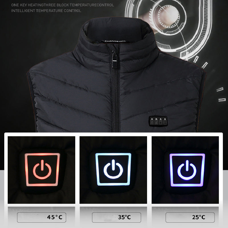 17PCS Heated Jacket Fashion Men Women Coat Intelligent USB Electric Heating Thermal Warm Clothes Winter Heated Vest