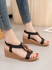 Elasticity Open Toe Peep Toe Sandals Wedges & Flatform