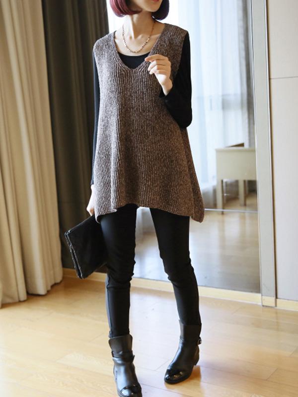 Casual V-Neck Knitting Vest