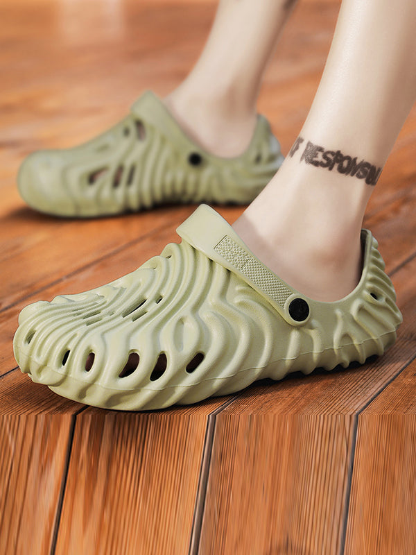 Hollow Round-Toe Crocs Slippers