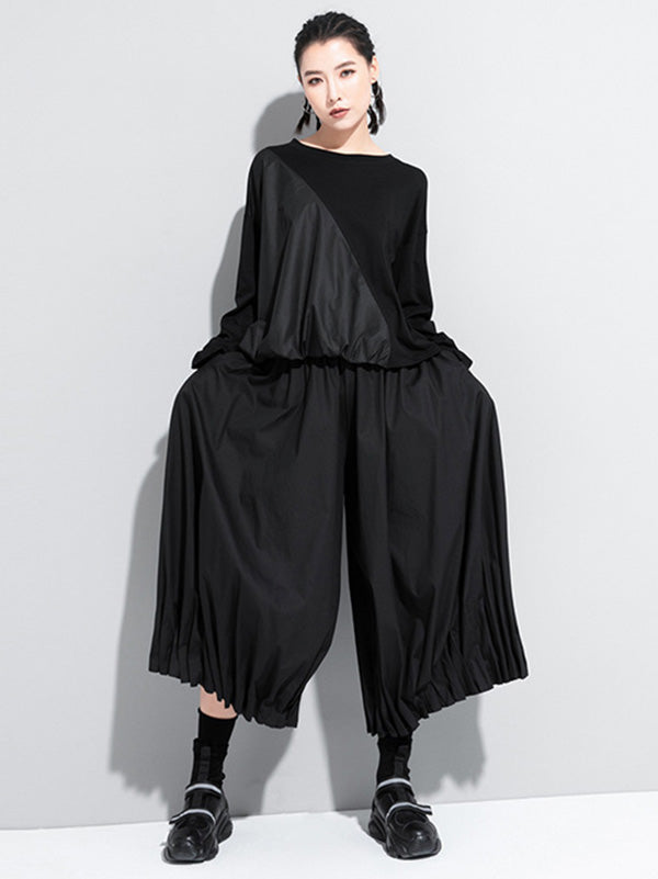 Cool Loose Ruffled Wide Leg Pants