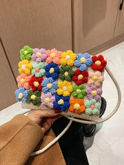 Flower Print Knitted Flower Bags Crossbody Bags