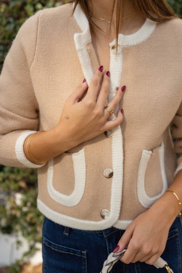 Selena Casual Beige Cardigan