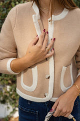 Selena Casual Beige Cardigan