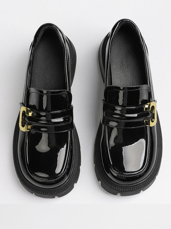 Round-Toe Split-Joint Loafers